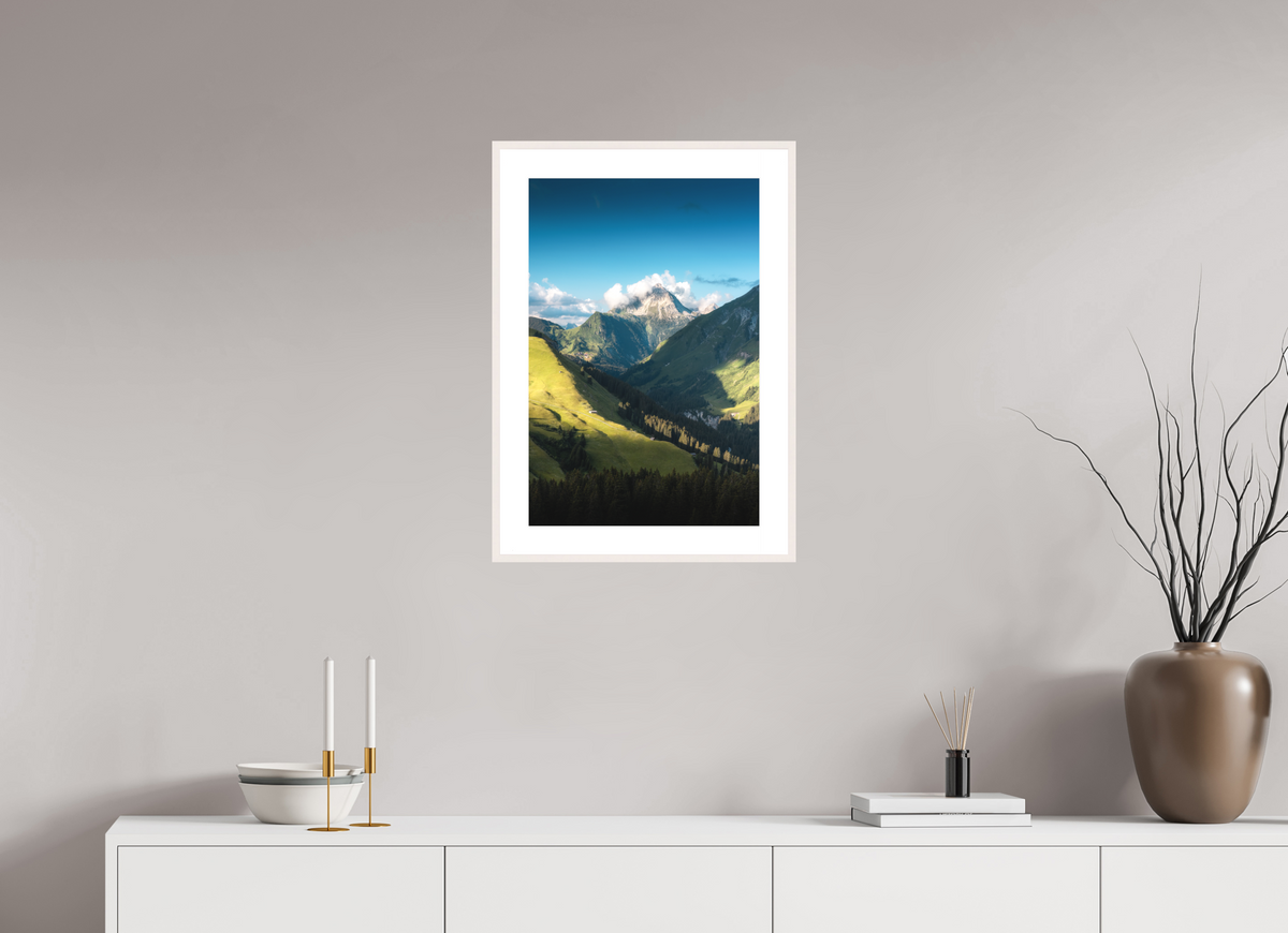 40 x 60 cm, Rahmen-Weiß Biberkopf Valley, Warth