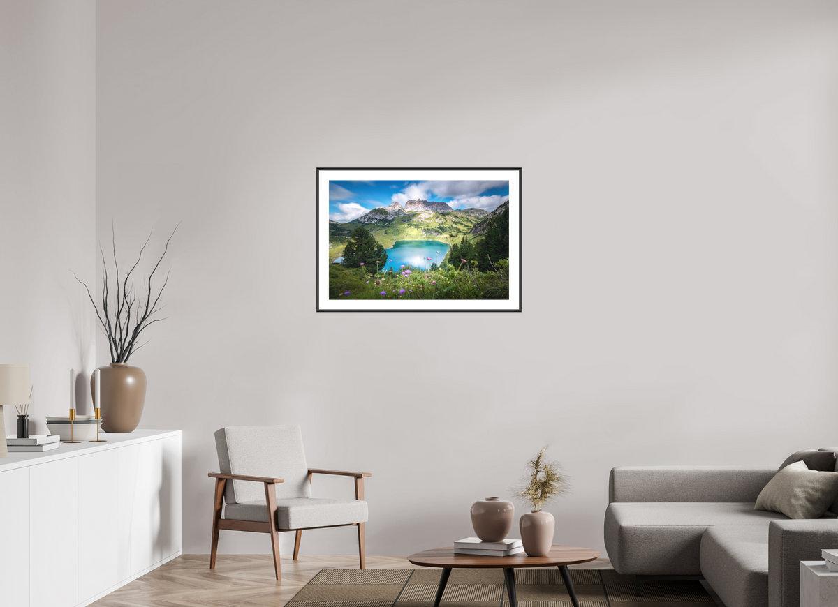 90 x 60 cm, Rahmen-Schwarz Formarinsee and Rote Wand, Vorarlberg