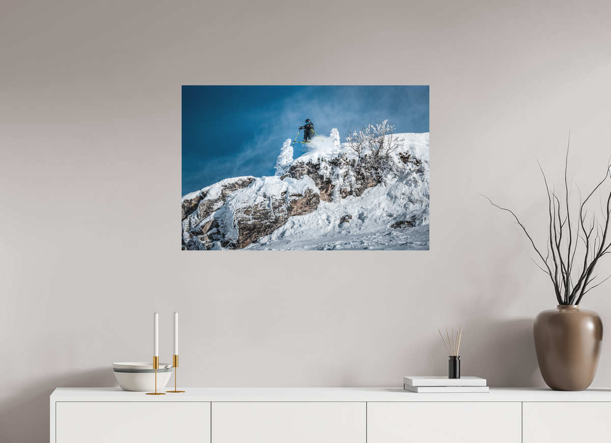 90 x 60 cm, Papierprint ohne Rahmen St. Anton Skiing, Arlberg Austria