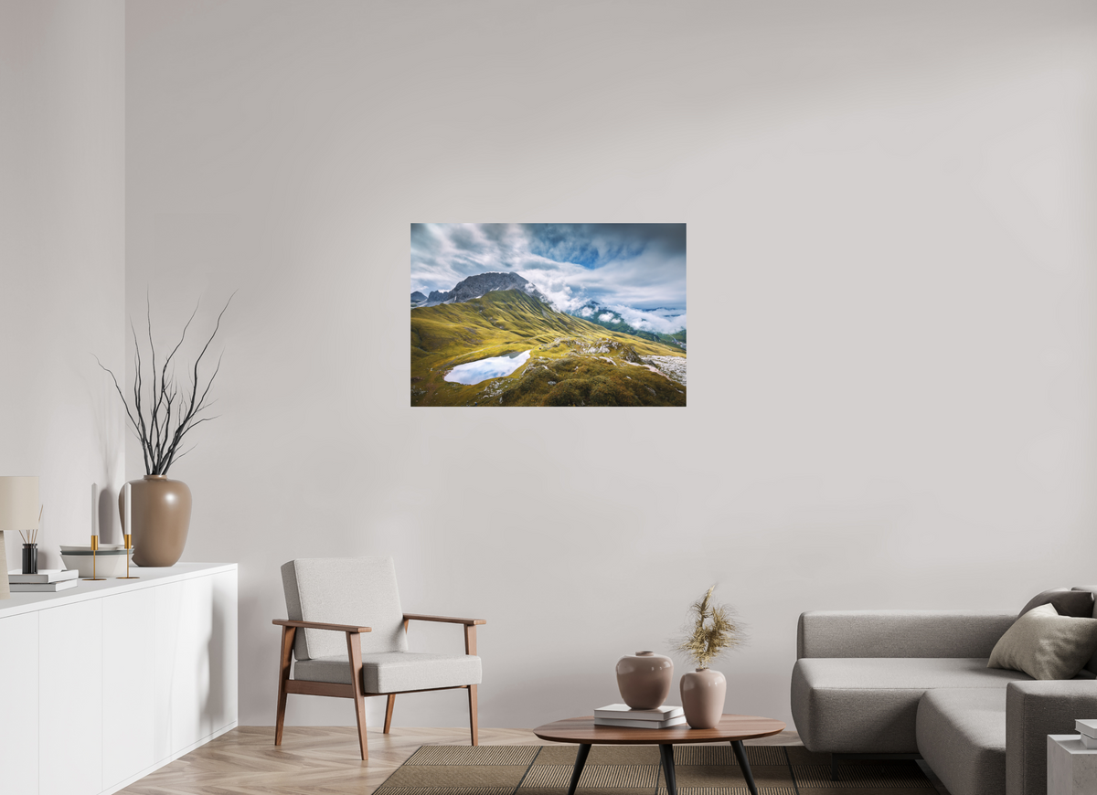 105 x 70 cm, Papierprint ohne Rahmen Monzabonsee Above Zürs
