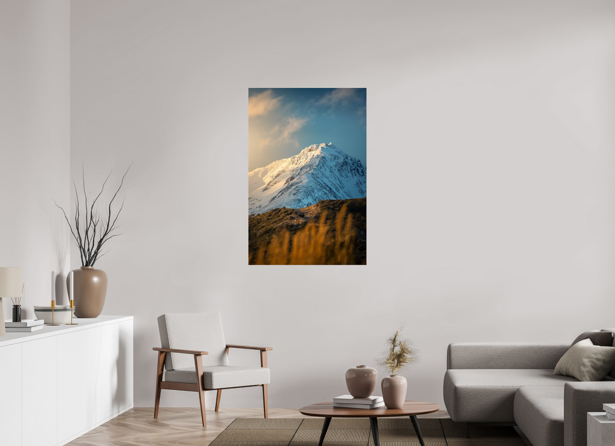 80 x 120 cm, Photo Print Under Acrylic Glass Sunlit Peaks, Ushuaia