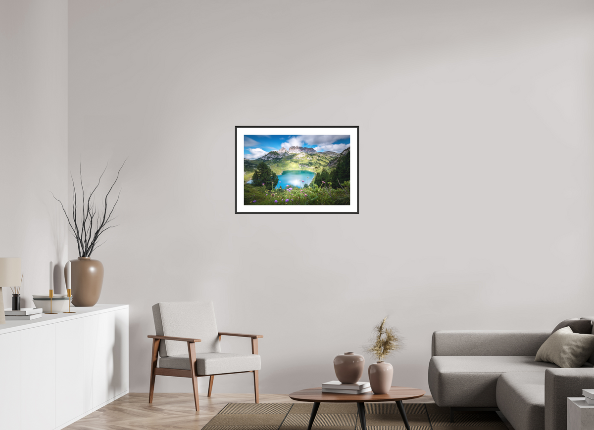 75 x 50 cm, Rahmen-Schwarz Formarinsee and Rote Wand, Vorarlberg