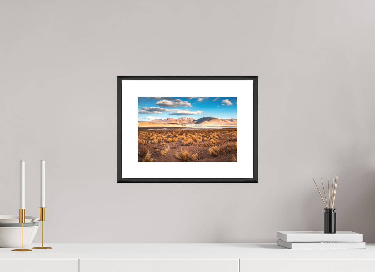 30 x 20 cm, Rahmen-Schwarz Golden Light in the Atacama Desert