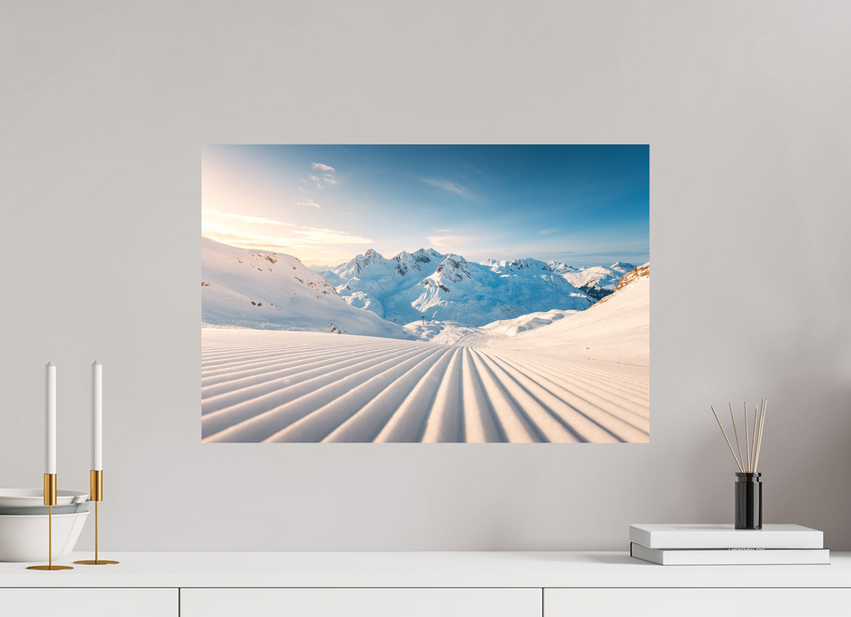 60 x 40 cm, Papierprint ohne Rahmen Freshly Groomed Slope, Zürs