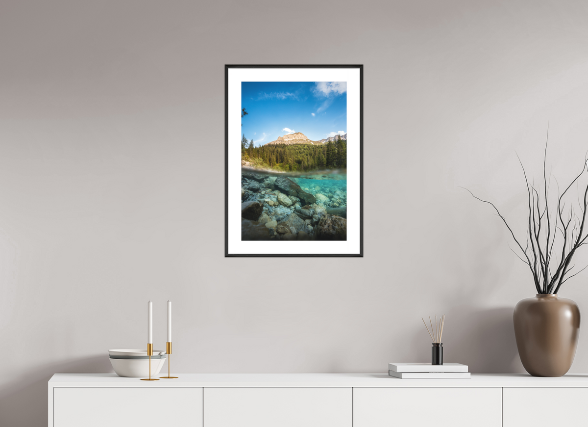 40 x 60 cm, Rahmen-Schwarz Summer on the Lech River, Arlberg