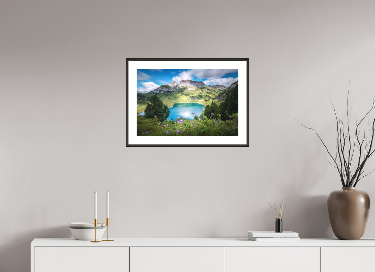 60 x 40 cm, Rahmen-Schwarz Formarinsee and Rote Wand, Vorarlberg