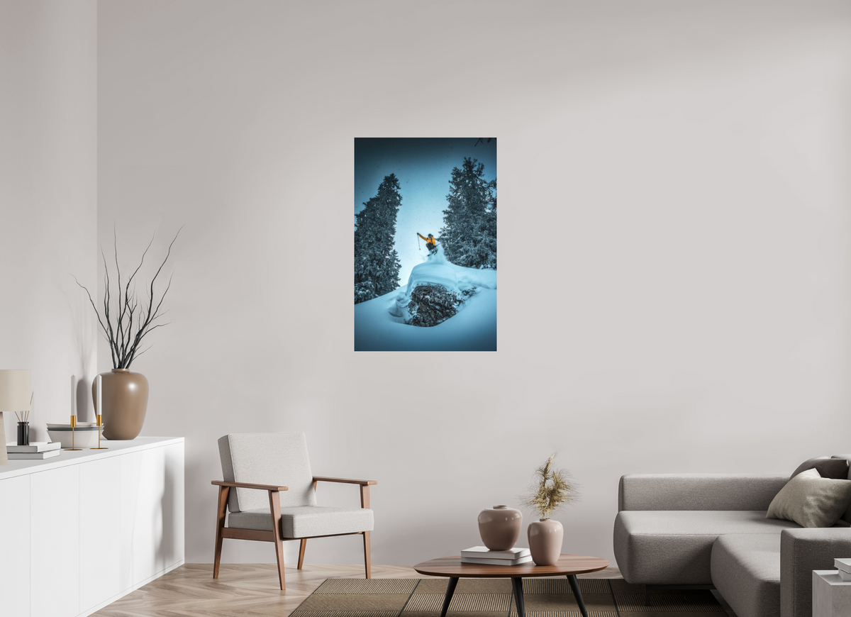 70 x 105 cm, Papierprint ohne Rahmen Frozen Launch Over the Trees