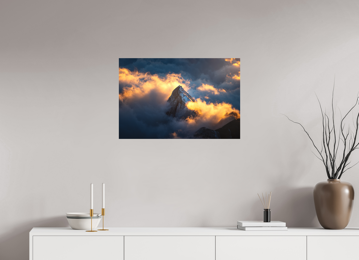 75 x 50 cm, Papierprint ohne Rahmen Säntis Cloud Glow at Sunset, Switzerland