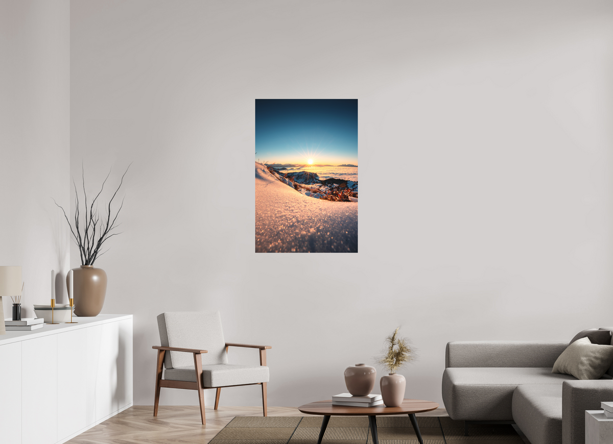 70 x 105 cm, Papierprint ohne Rahmen Sunset Mountain Layers, Vorarlberg