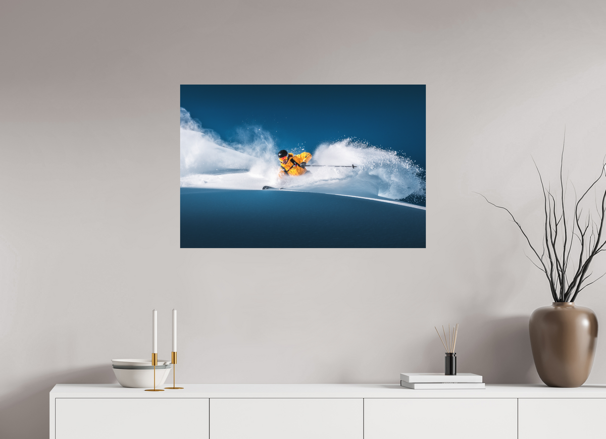 90 x 60 cm, Papierprint ohne Rahmen Powder Turns, Arlberg