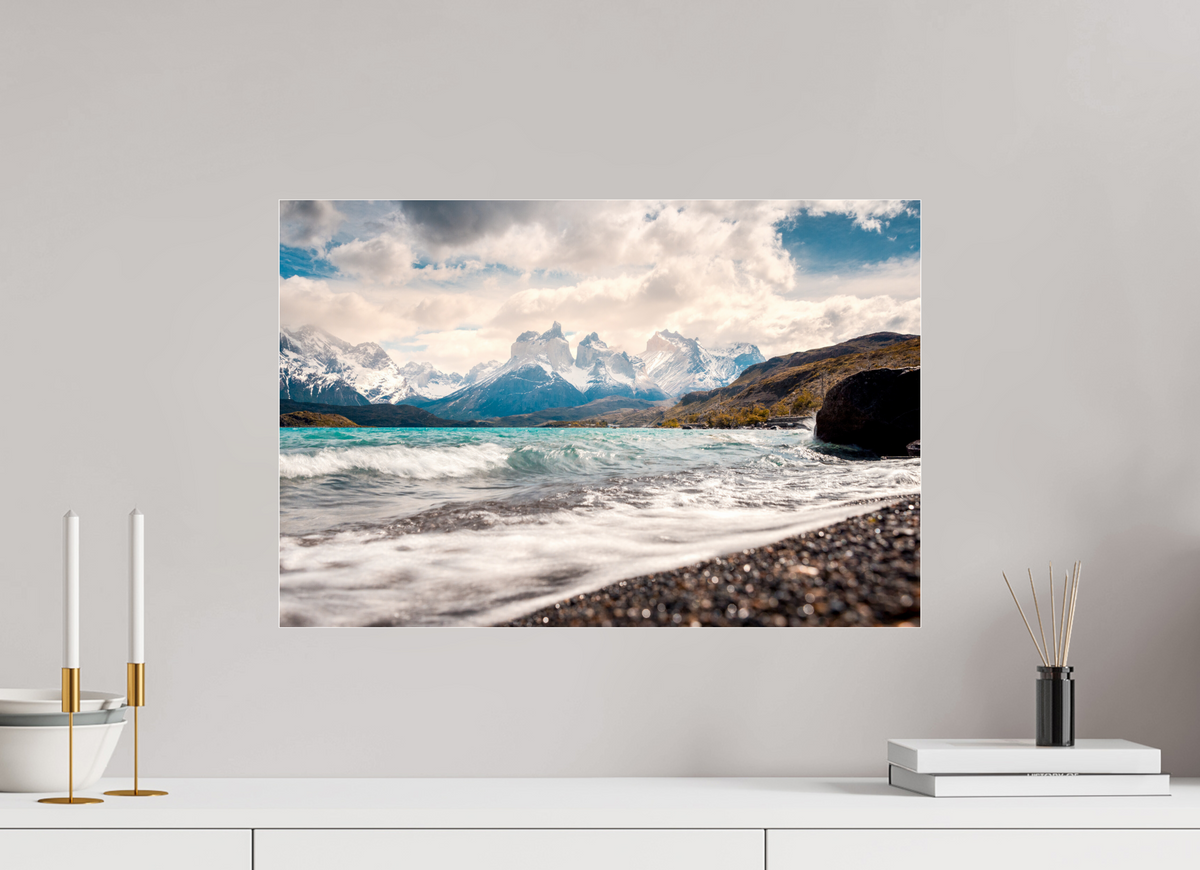 60 x 40 cm, Photo Print Under Acrylic Glass Torres del Paine, Dramatic Skies