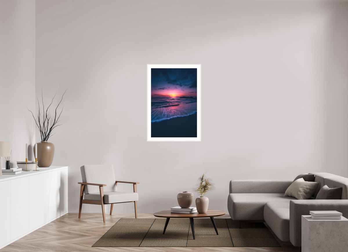 70 x 105 cm, Rahmen-Weiß Falassarna Evening, Crete Beach