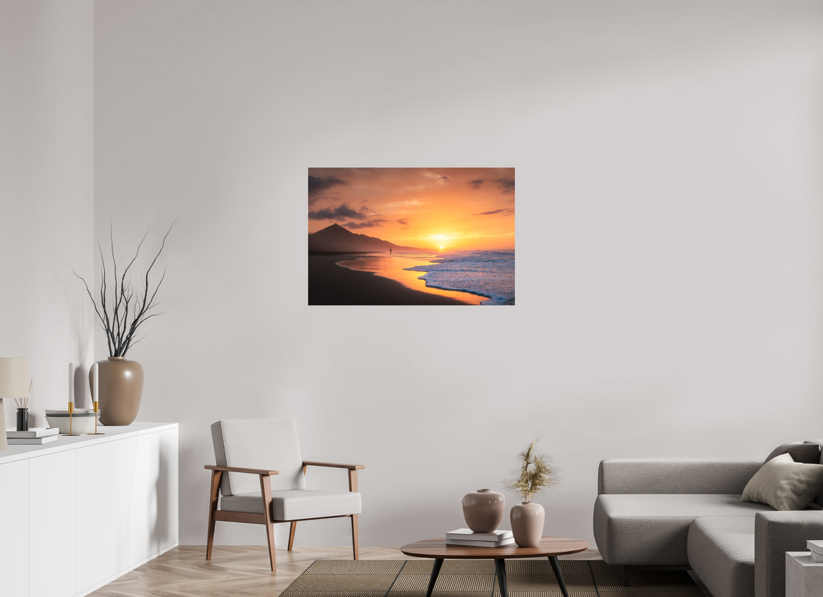 105 x 70 cm, Papierprint ohne Rahmen Sunset Angler at Cofete, Fuerteventura