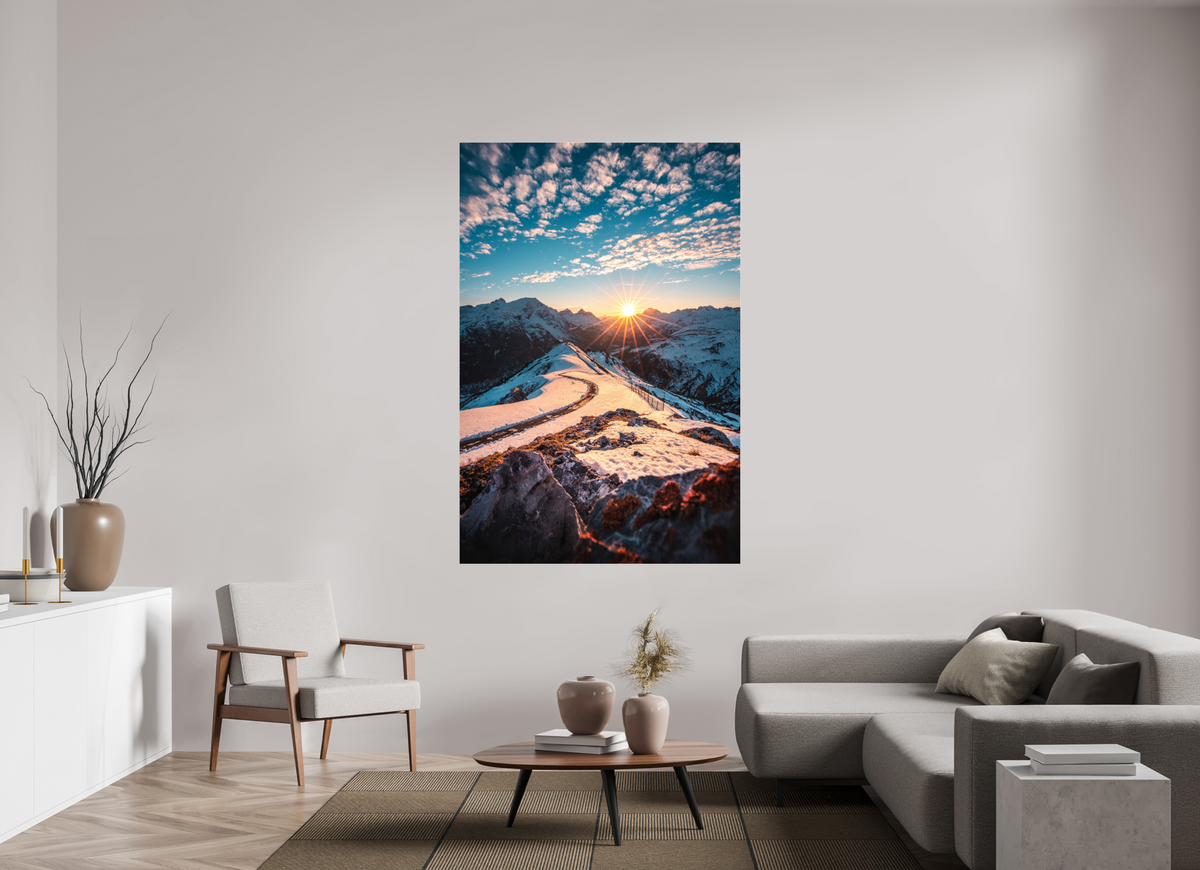 120 x 180 cm, Photo Print Under Acrylic Glass Kriegerhorn at Sunset, Lech
