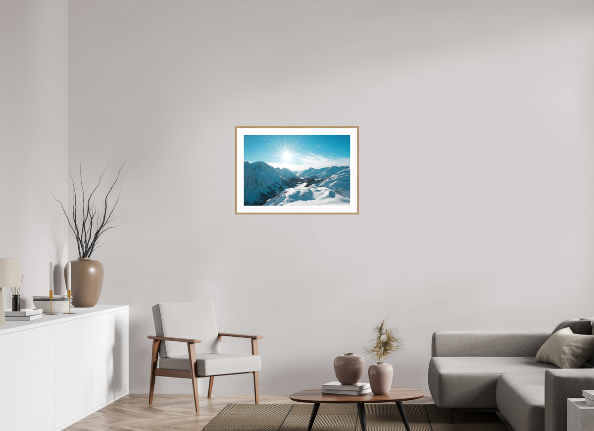 75 x 50 cm, Rahmen-Holzoptik Winter Mood in the Zugertal, Lech