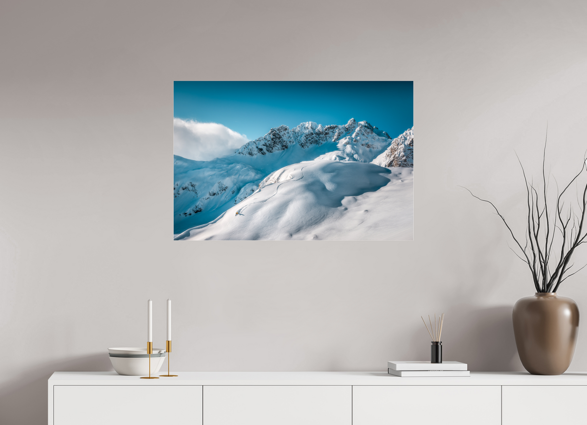 90 x 60 cm, Photo Print Under Acrylic Glass Freeride Curves, Lech Zürs