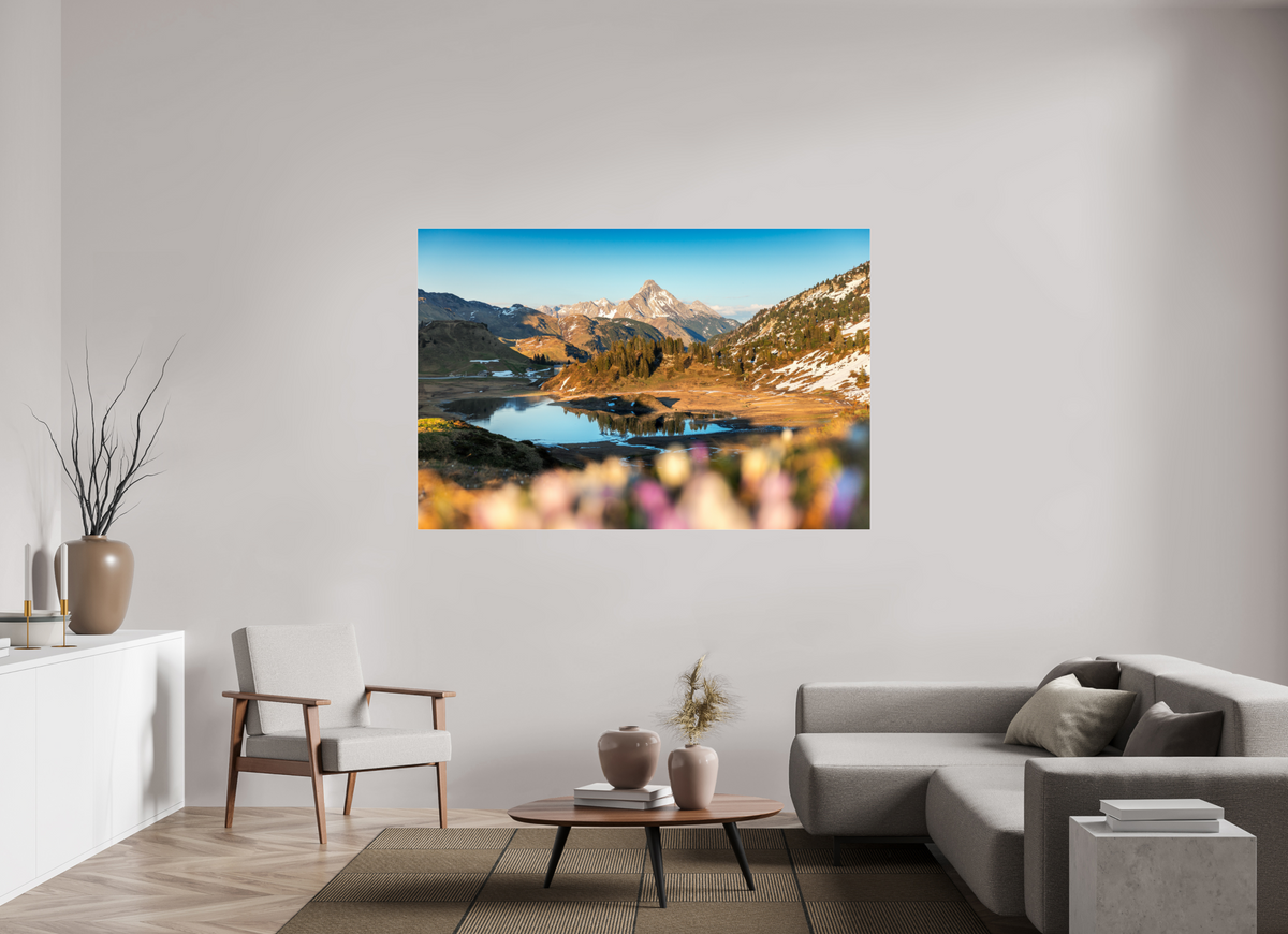 180 x 120 cm, Photo Print Under Acrylic Glass Körbersee Sunset, Warth Arlberg