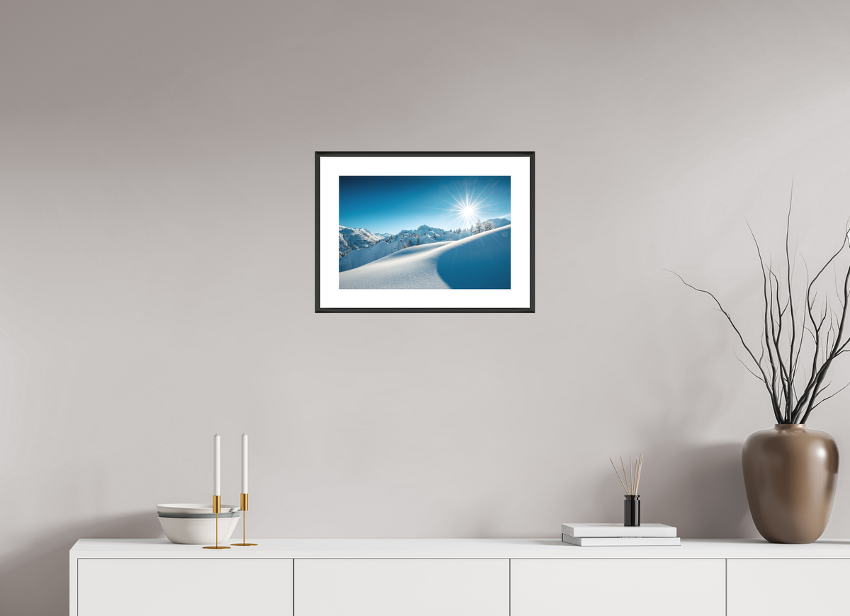 45 x 30 cm, Rahmen-Schwarz Morning Light Above Lech