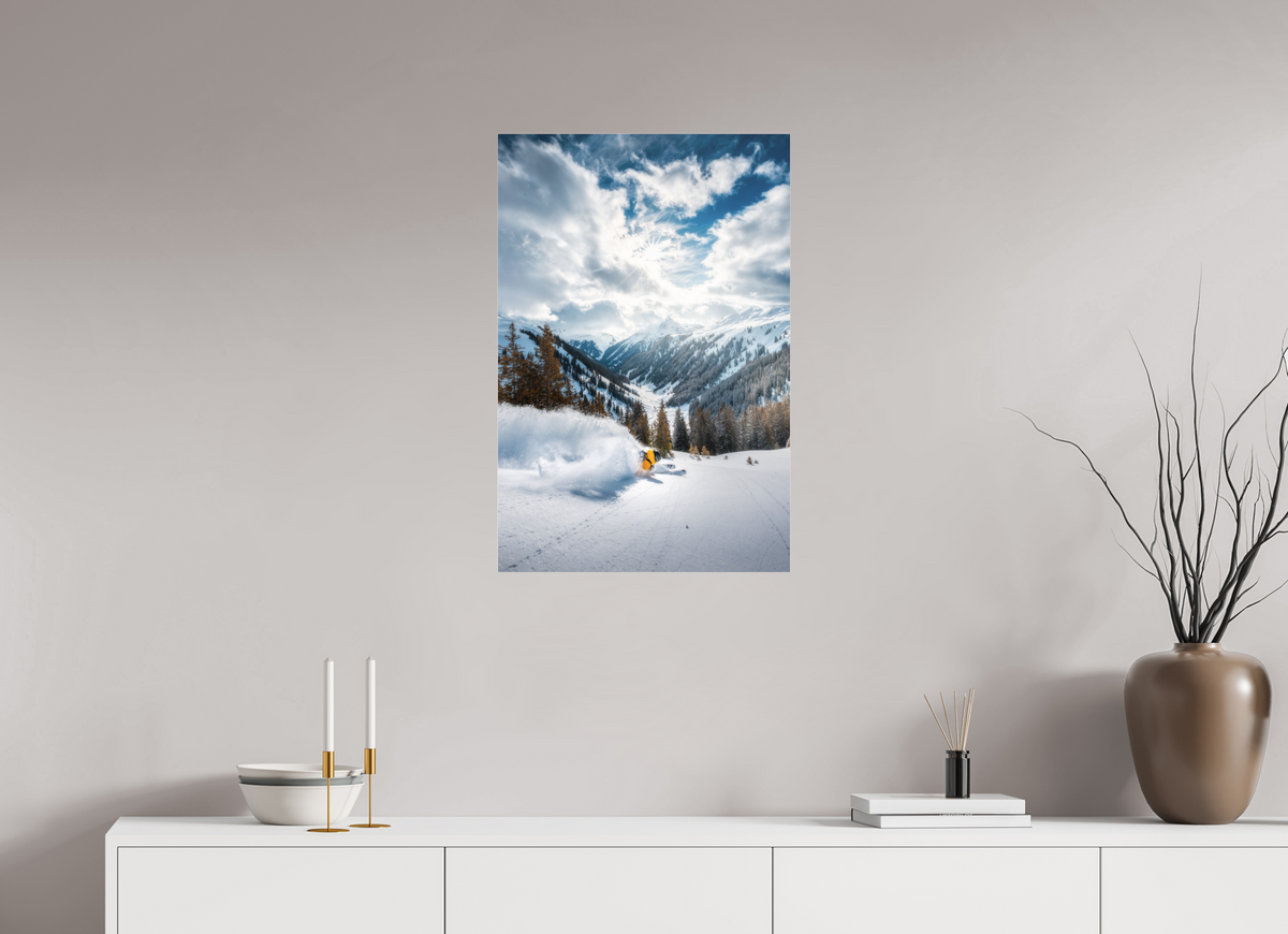 50 x 75 cm, Photo Print Under Acrylic Glass Freeride in Deep Powder, Arlberg