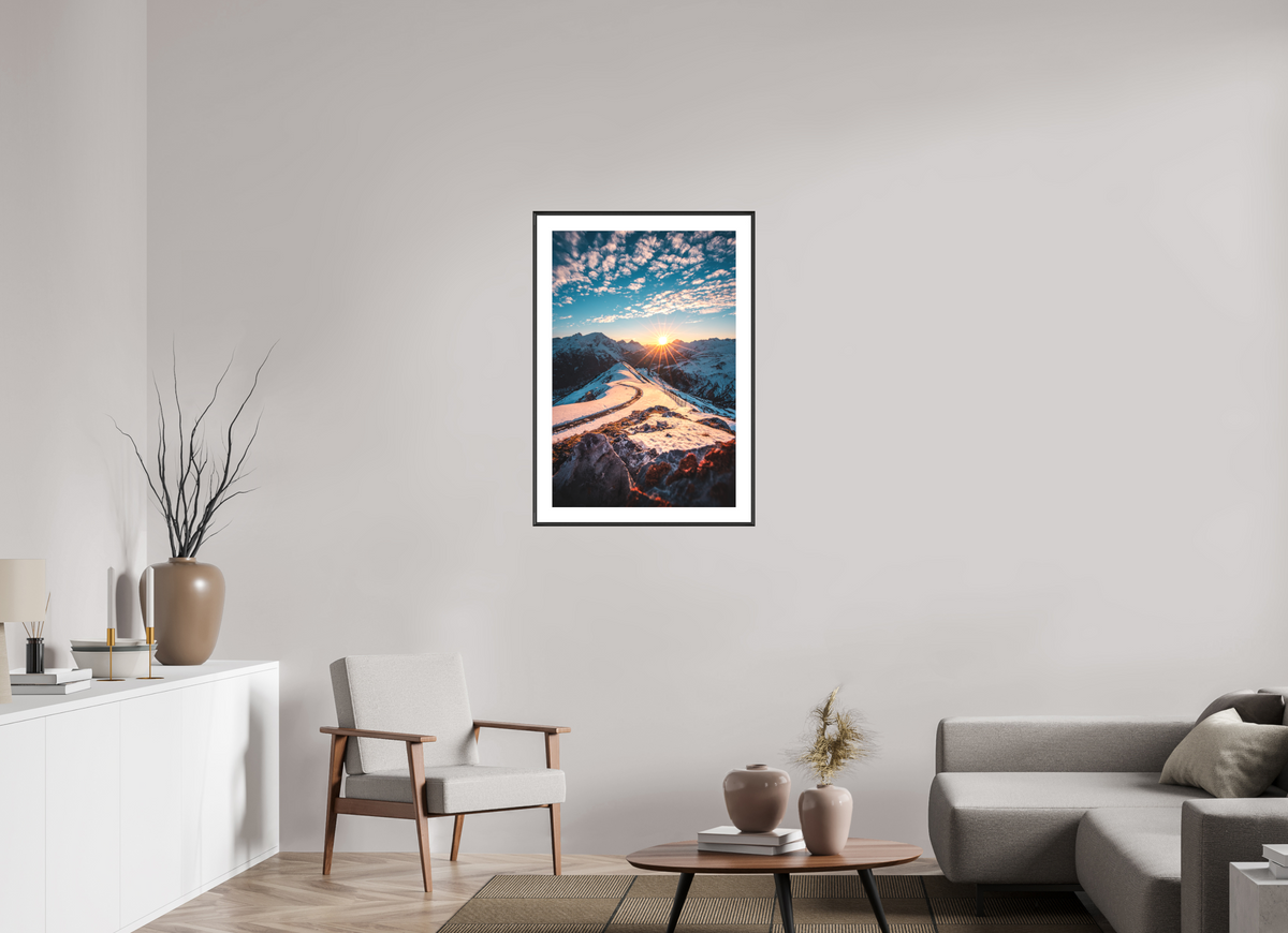 60 x 90 cm, Rahmen-Schwarz Kriegerhorn at Sunset, Lech