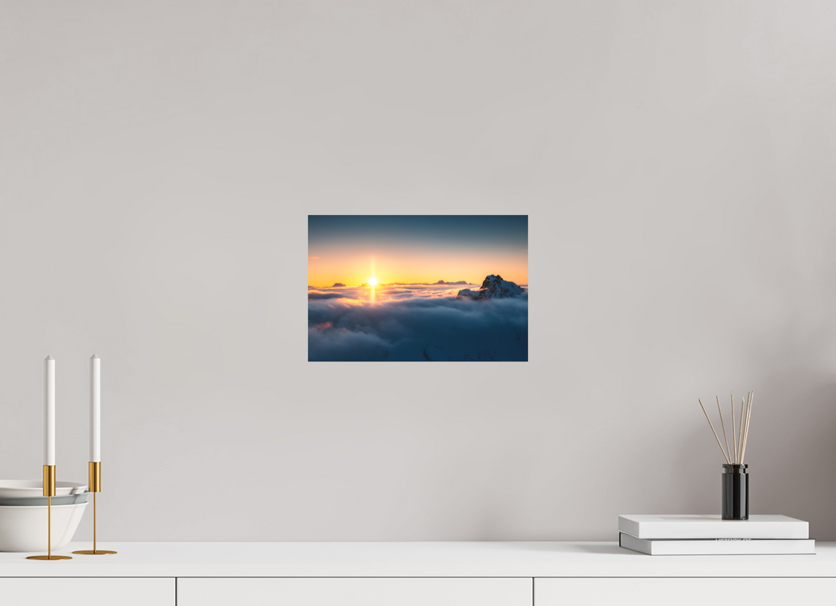 30 x 20 cm, Papierprint ohne Rahmen Golden Sunset Over the Clouds