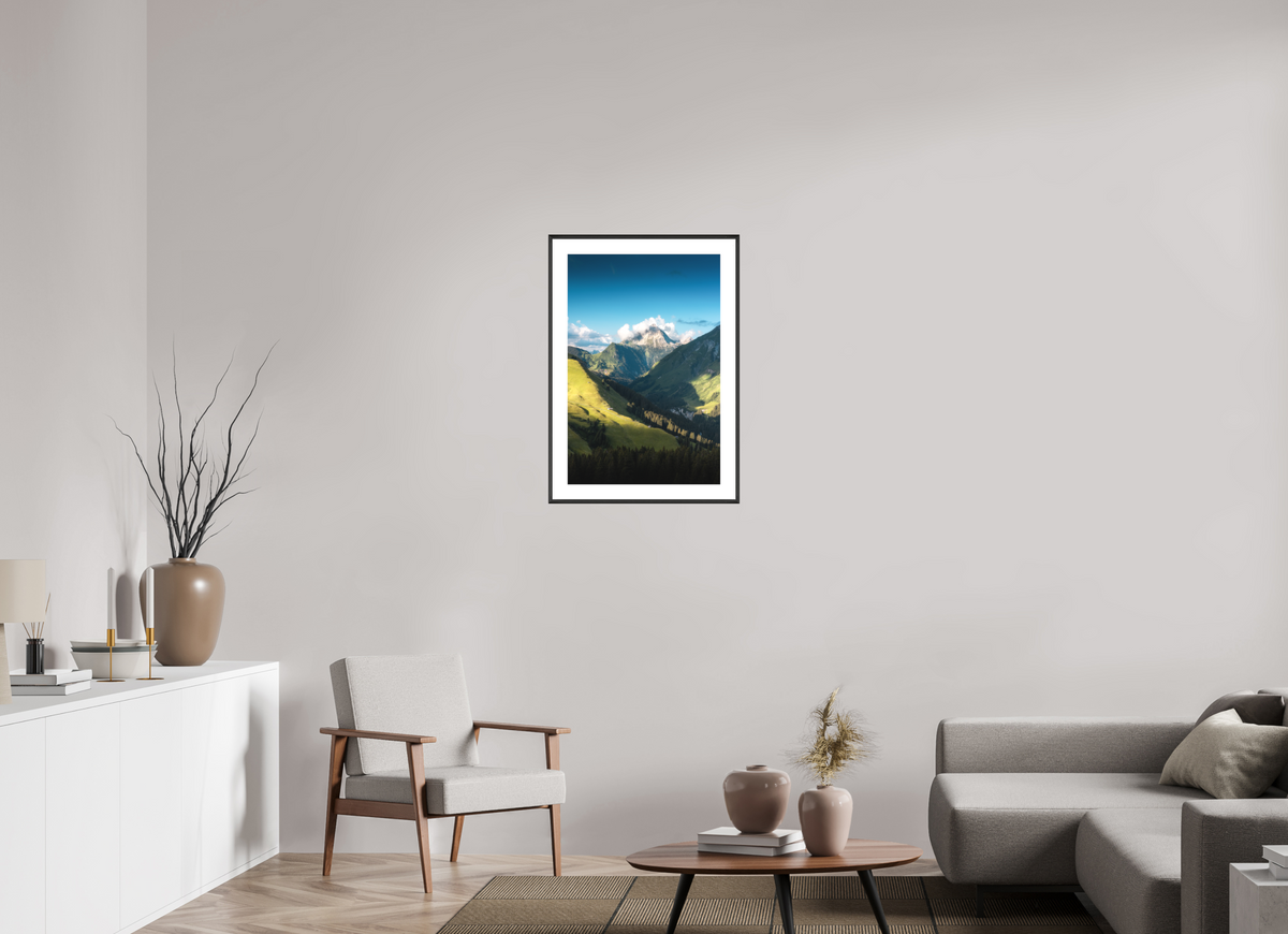 50 x 75 cm, Rahmen-Schwarz Biberkopf Valley, Warth