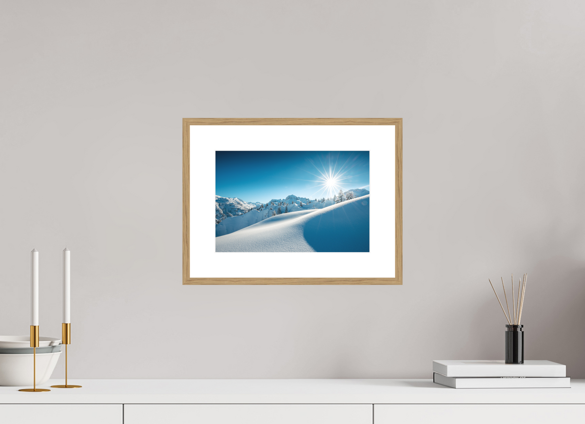 30 x 20 cm, Rahmen-Holzoptik Morning Light Above Lech
