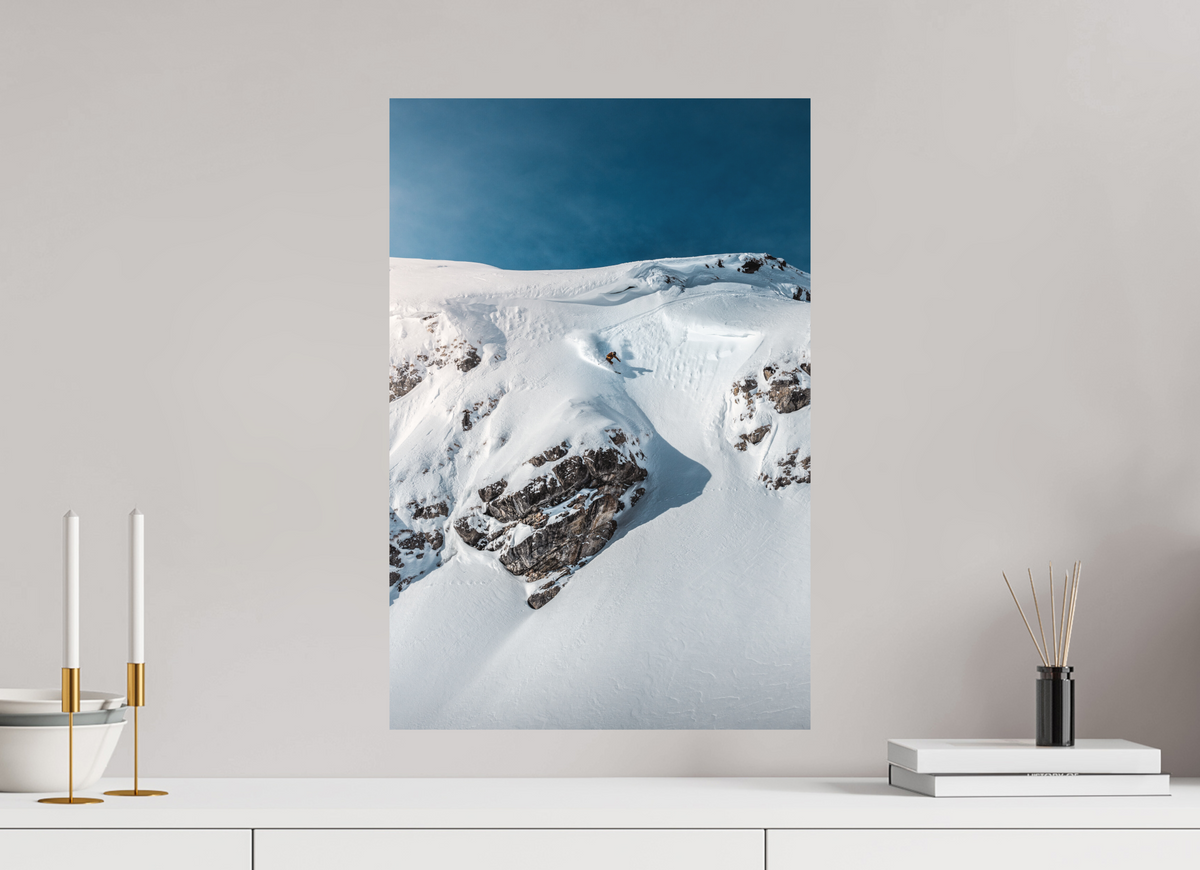 40 x 60 cm, Papierprint ohne Rahmen Skier Dropping a Steep Line, Arlberg