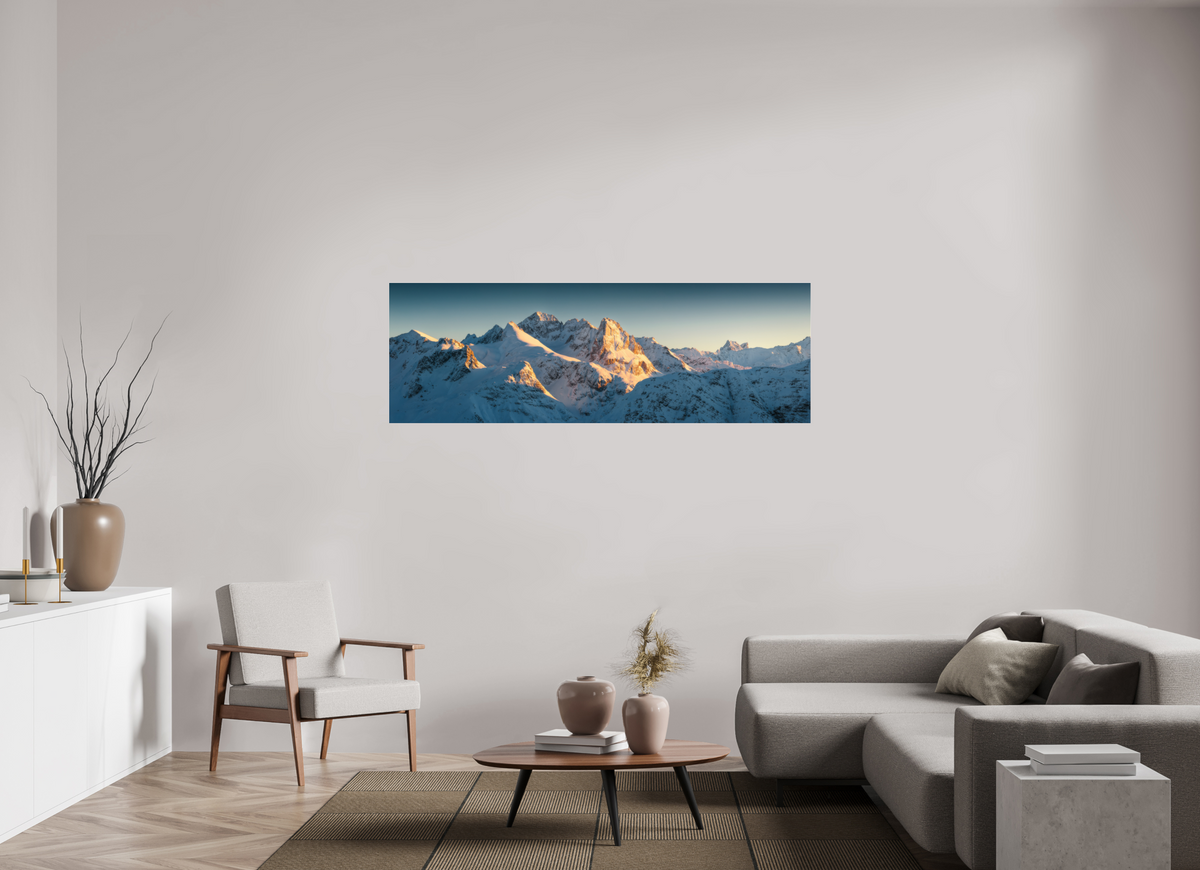 180 x 60 cm, Photo Print Under Acrylic Glass Roggalspitze Sunset, Arlberg Austria