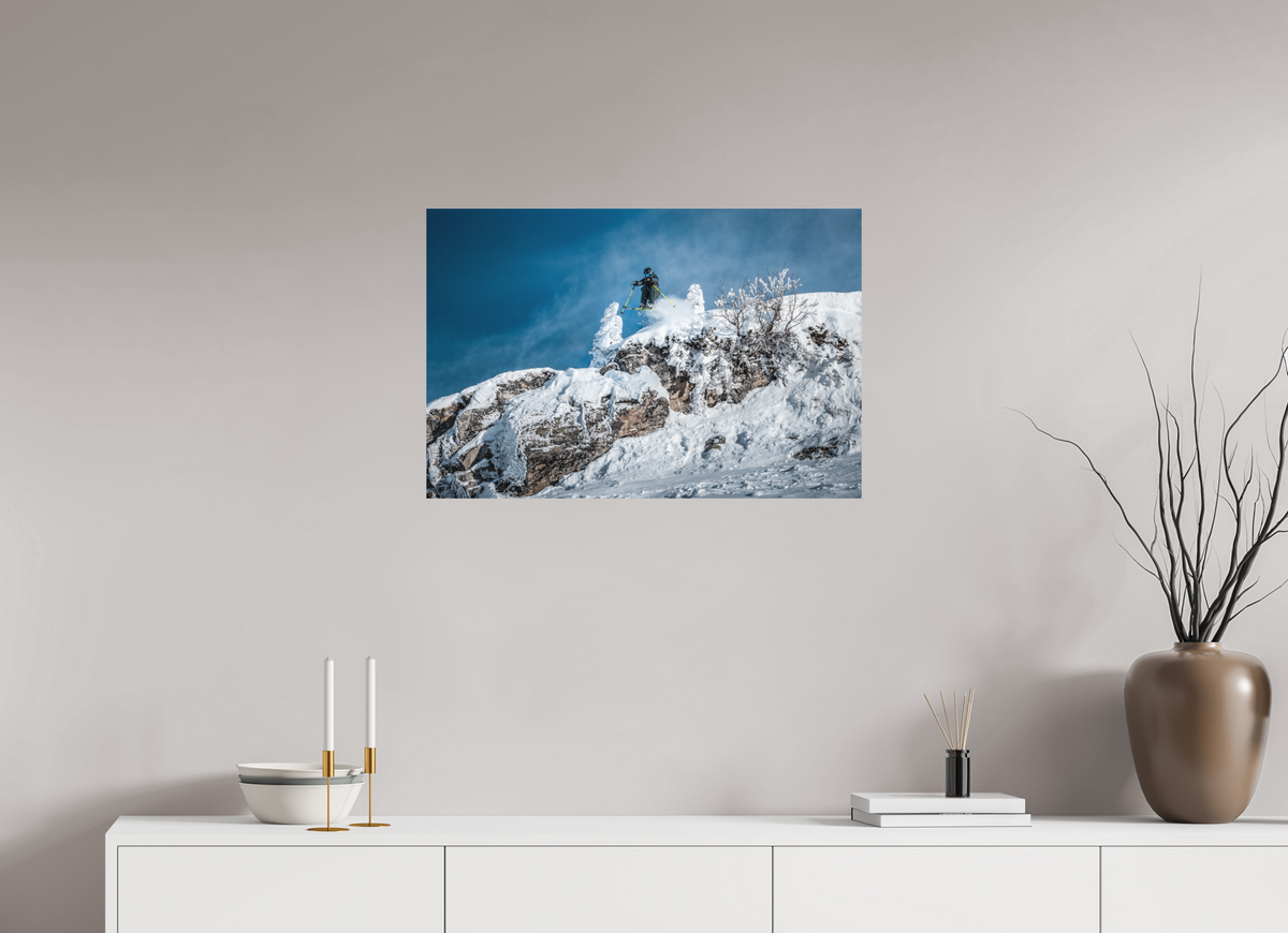 75 x 50 cm, Papierprint ohne Rahmen St. Anton Skiing, Arlberg Austria