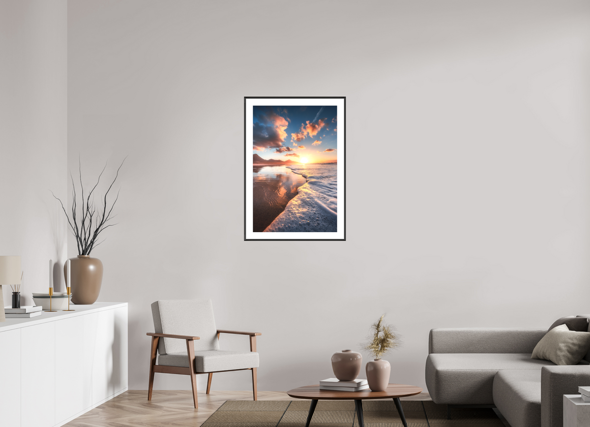 60 x 90 cm, Rahmen-Schwarz Playa de Cofete, Fuerteventura