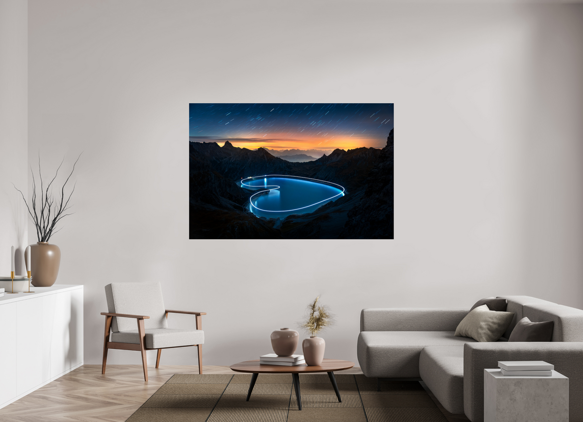 180 x 120 cm, Photo Print Under Acrylic Glass Lünersee Heart, Vorarlberg