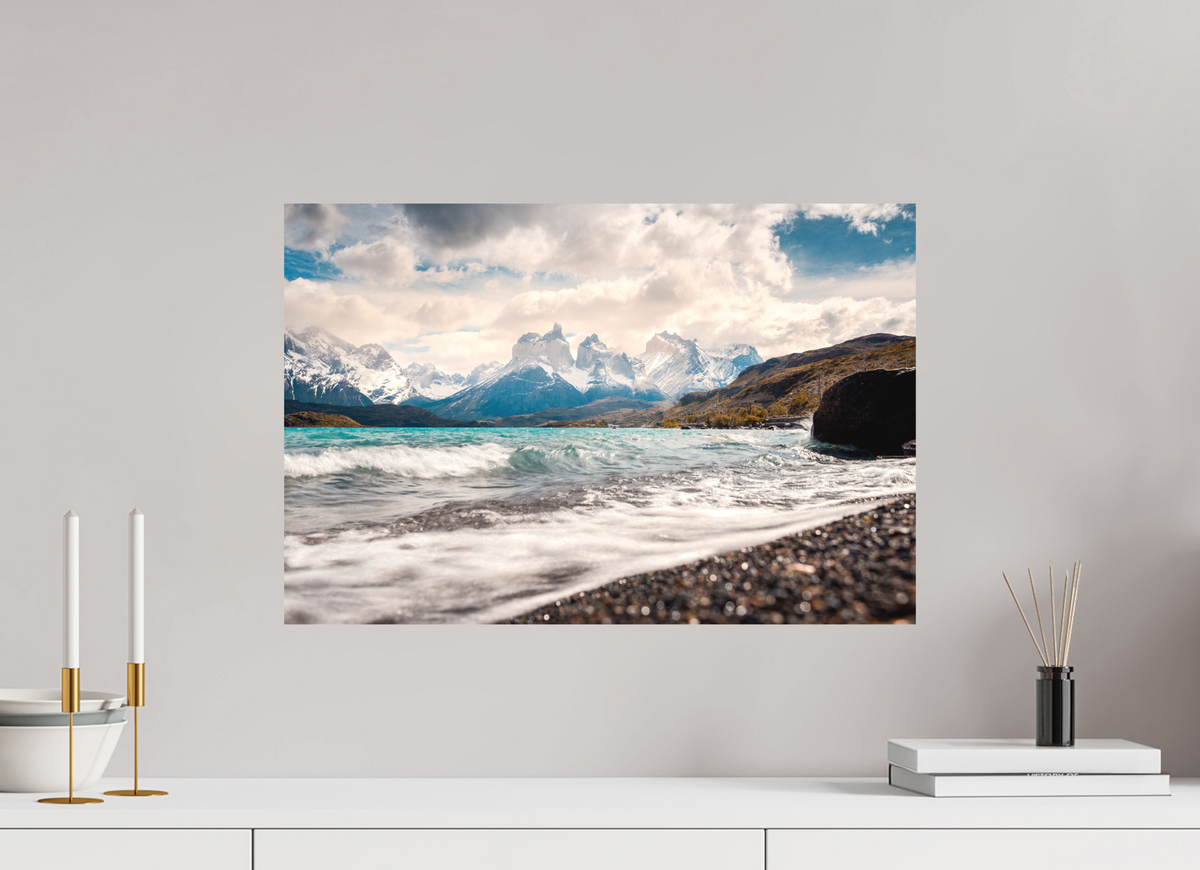 60 x 40 cm, Papierprint ohne Rahmen Torres del Paine, Dramatic Skies