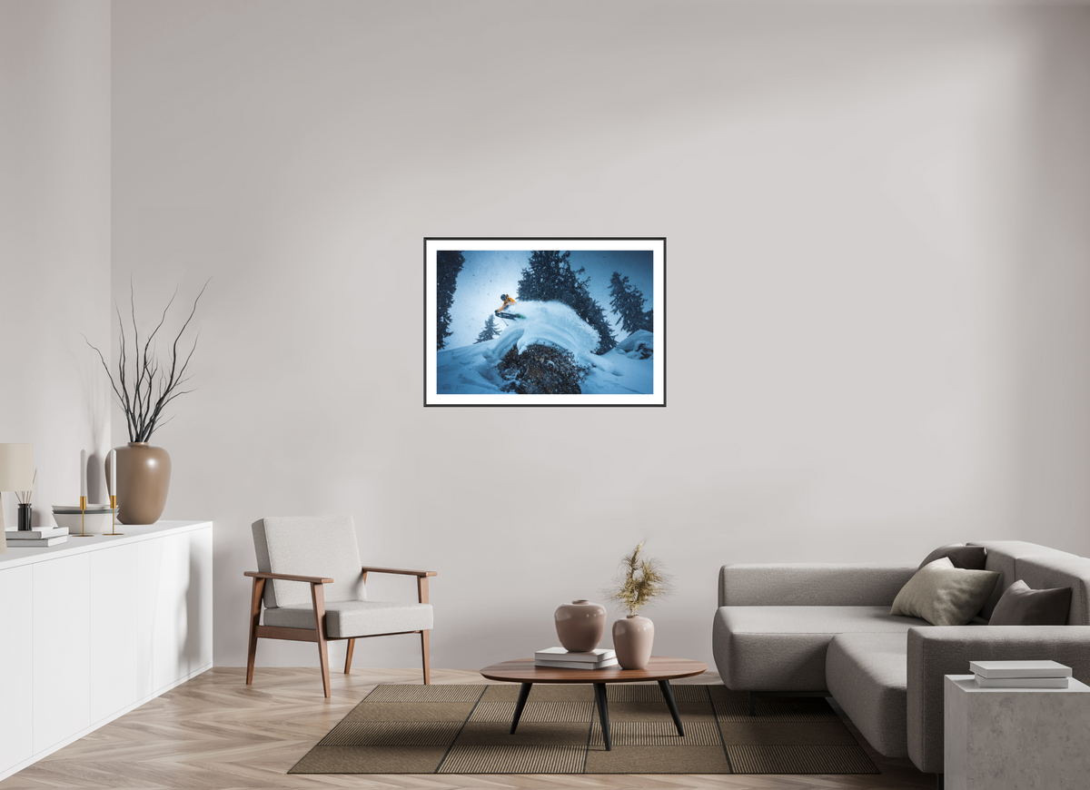 105 x 70 cm, Rahmen-Schwarz Freeride Jump, Sonnenkopf