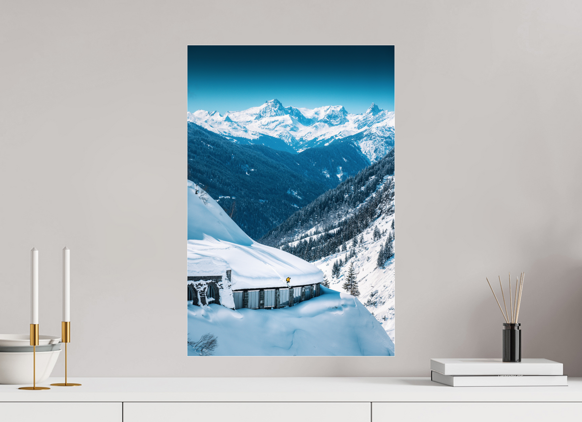 40 x 60 cm, Photo Print Under Acrylic Glass Ski Jump at the Flexenpass, Arlberg