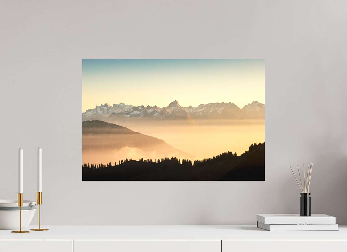 60 x 40 cm, Papierprint ohne Rahmen Zimba Above the Sea of Fog, Vorarlberg