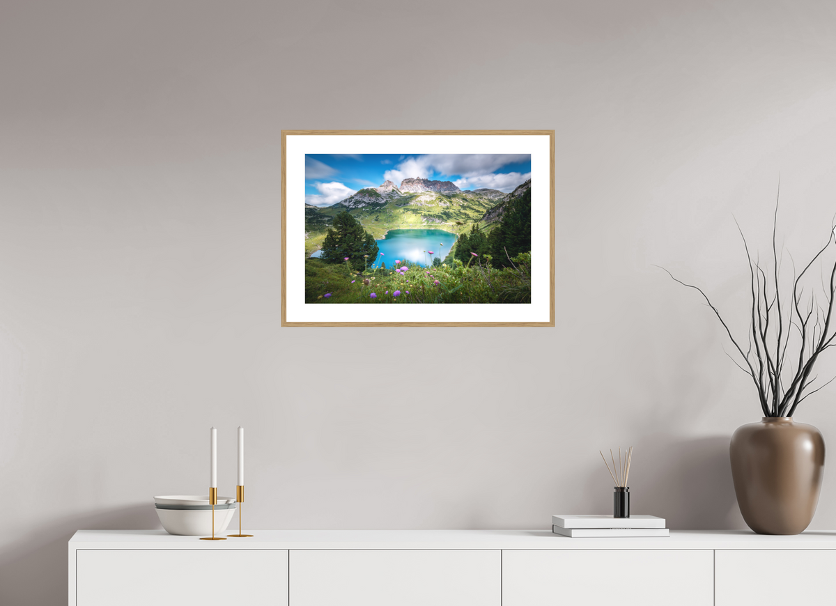 60 x 40 cm, Rahmen-Holzoptik Formarinsee and Rote Wand, Vorarlberg