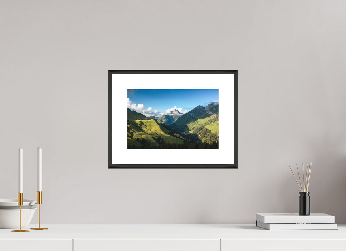 30 x 20 cm, Rahmen-Schwarz Valley View to the Biberkopf, Warth