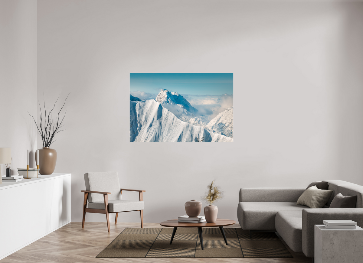 150 x 100 cm, Photo Print Under Acrylic Glass Omeshorn Cross with Rote Wand in Winter, Arlberg