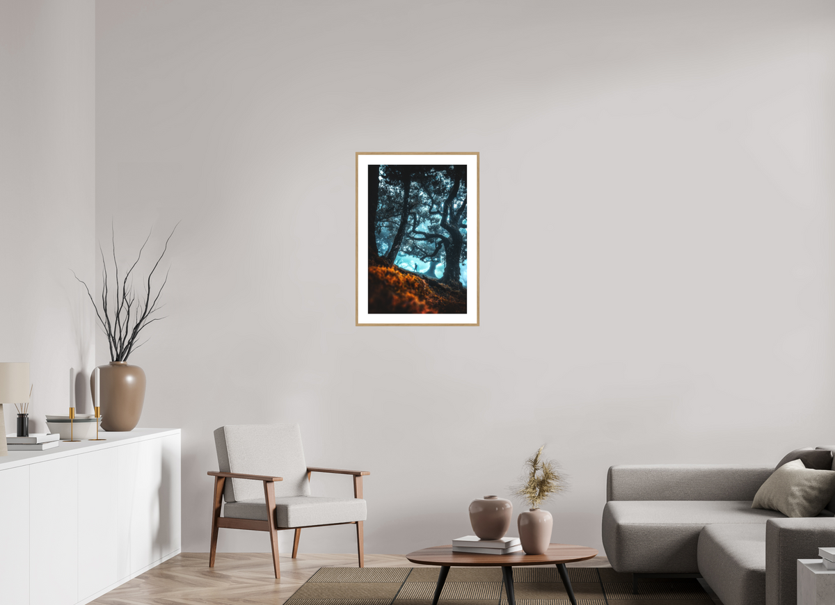 50 x 75 cm, Rahmen-Holzoptik Enchanted Forest, Fanal, Madeira