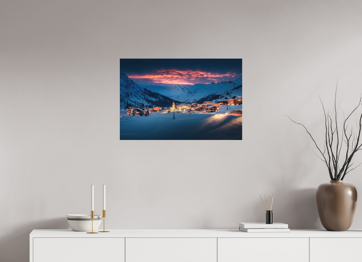 75 x 50 cm, Papierprint ohne Rahmen Zug Village, Arlberg