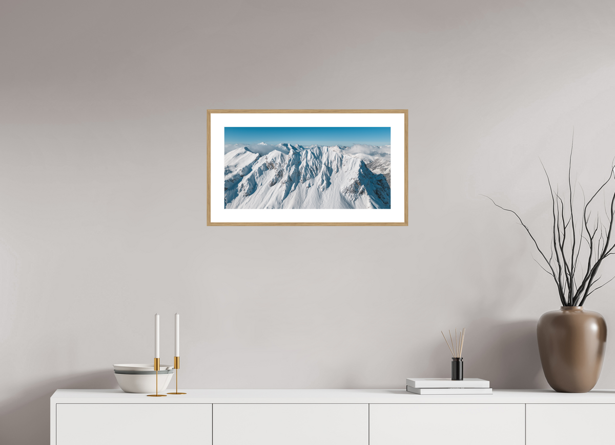 60 x 30 cm, Rahmen-Holzoptik Omeshorn Winter, Arlberg Austria
