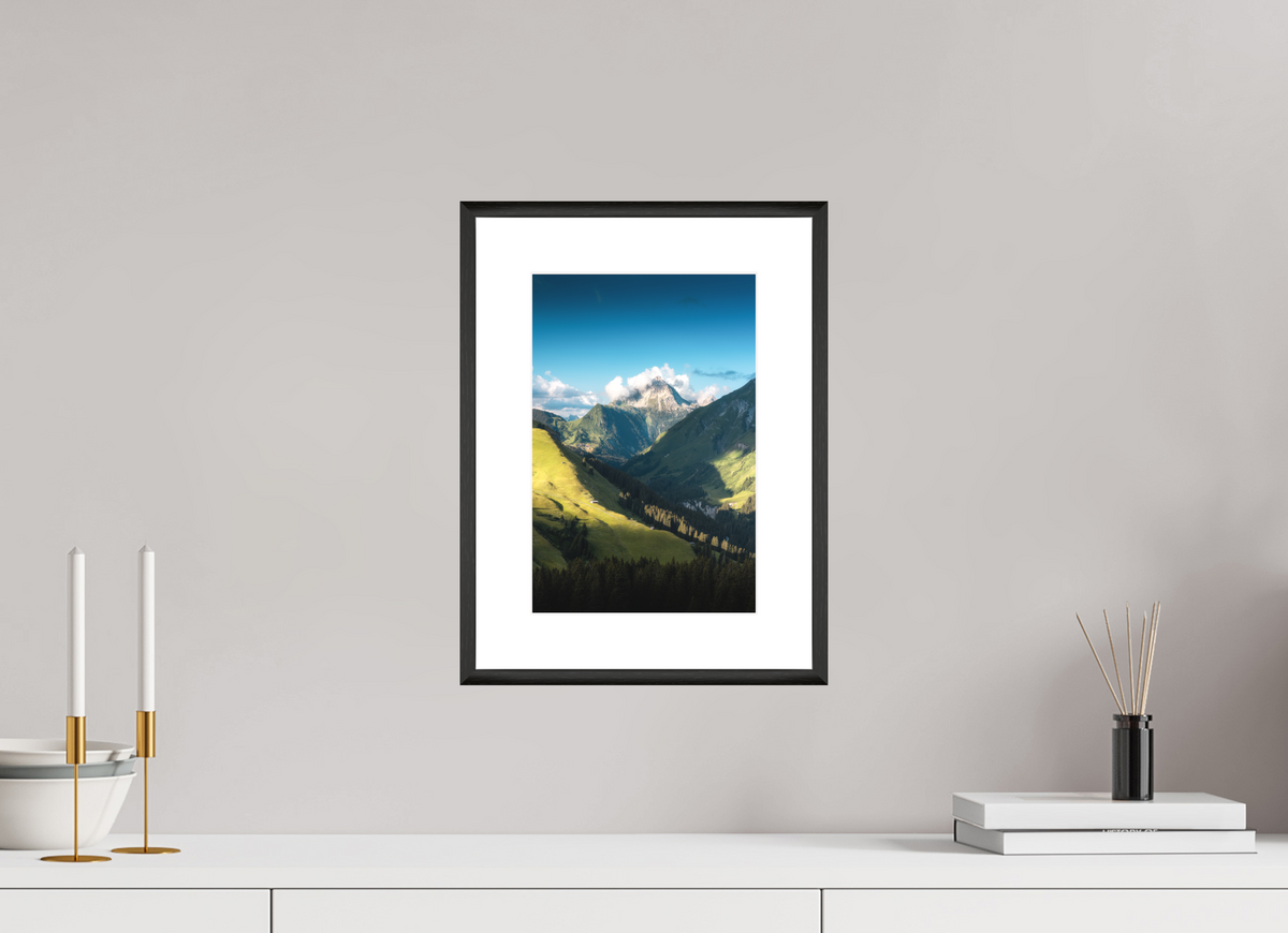 20 x 30 cm, Rahmen-Schwarz Biberkopf Valley, Warth