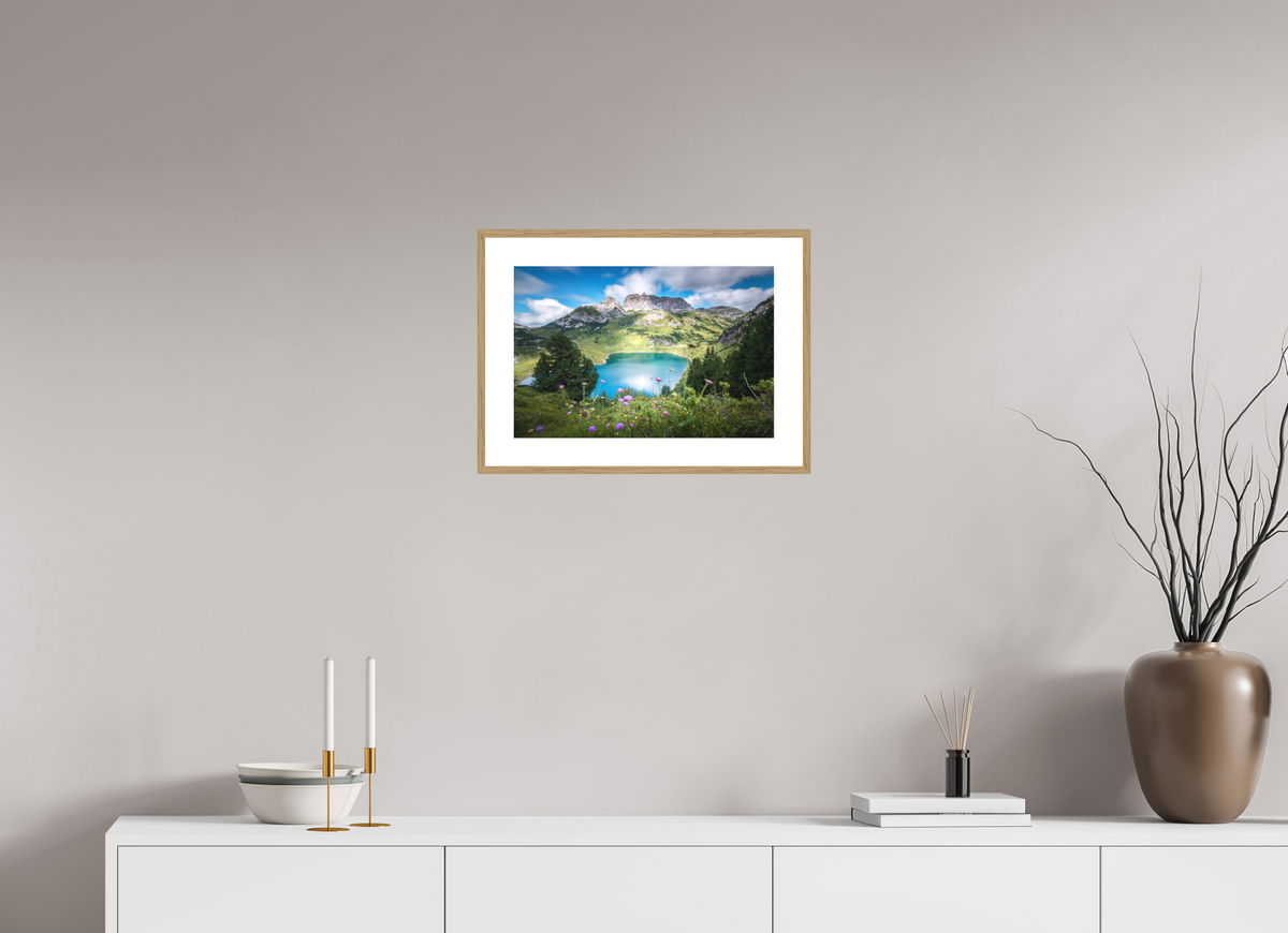 45 x 30 cm, Rahmen-Holzoptik Formarinsee and Rote Wand, Vorarlberg