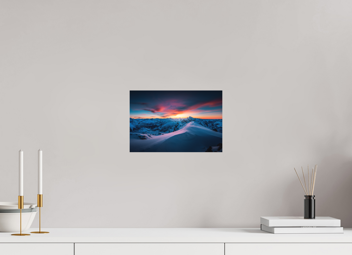 30 x 20 cm, Papierprint ohne Rahmen Sunset at the Mohnenfluh, Lech