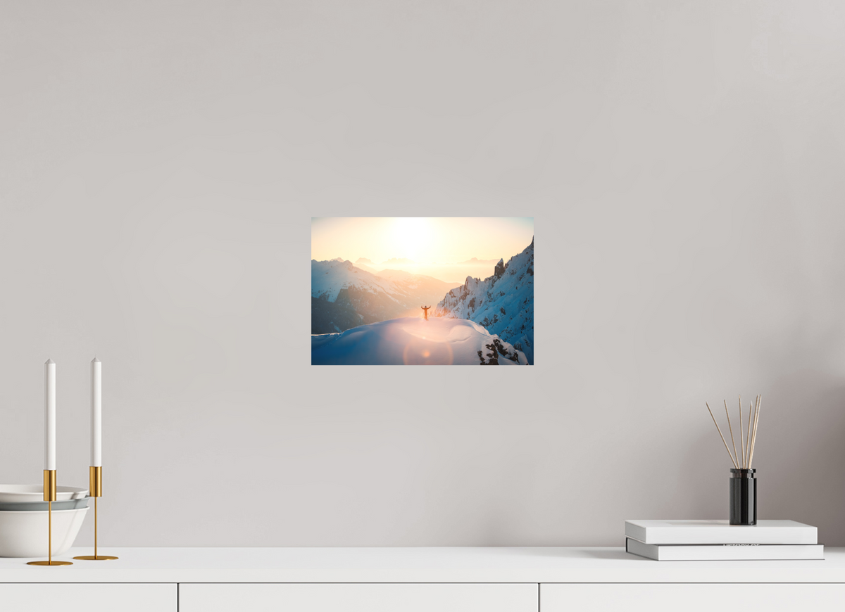 30 x 20 cm, Papierprint ohne Rahmen Sunset Summit, Zürs
