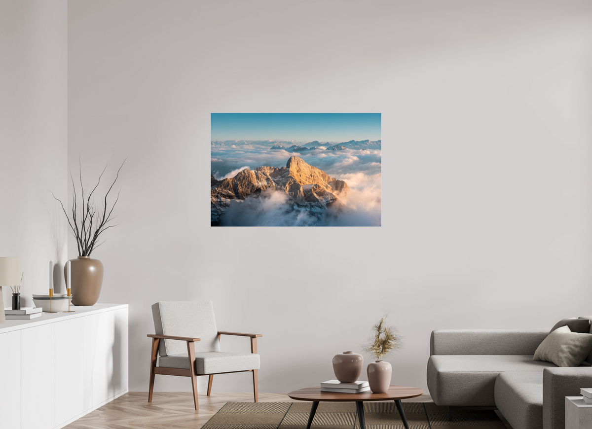 120 x 80 cm, Photo Print Under Acrylic Glass Säntis Sunset, Switzerland Alps