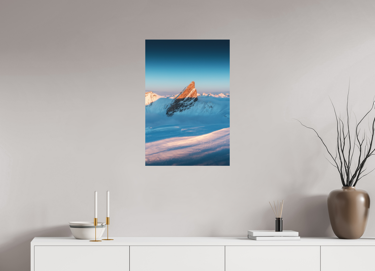 50 x 75 cm, Papierprint ohne Rahmen Roggspitze Sunset Light, Arlberg