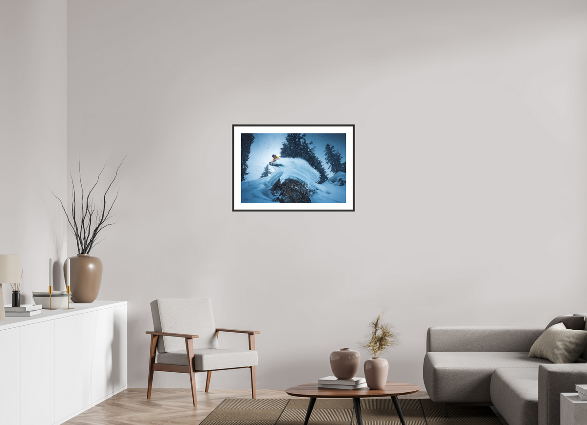 75 x 50 cm, Rahmen-Schwarz Freeride Jump, Sonnenkopf