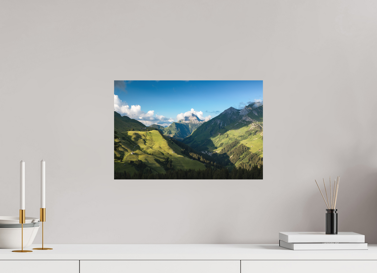45 x 30 cm, Papierprint ohne Rahmen Valley View to the Biberkopf, Warth